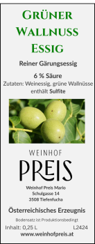 Grüner Wallnussessig